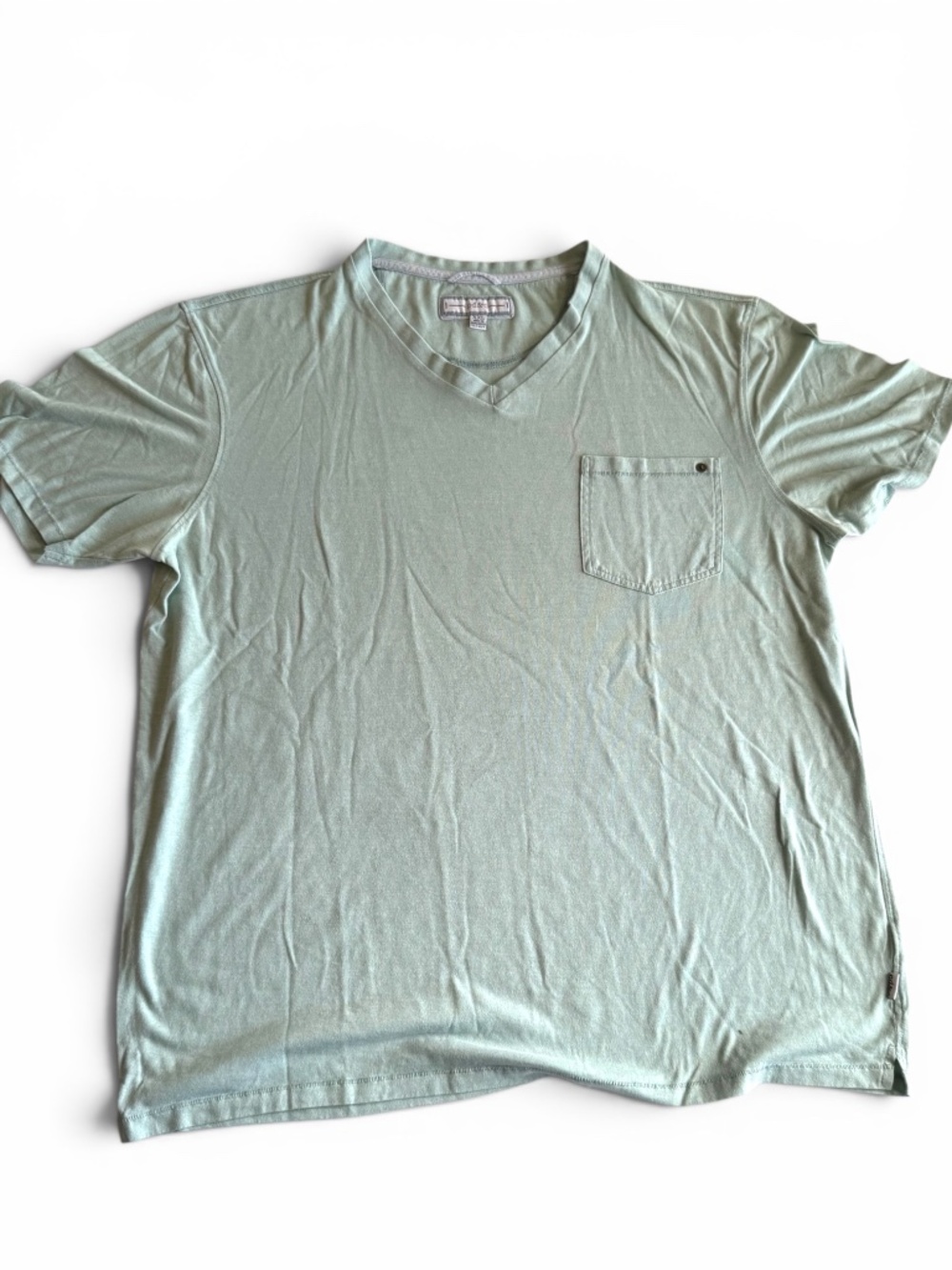 PD&C Mint Green V-Neck Pocket T-Shirt XXL Cotton Blend